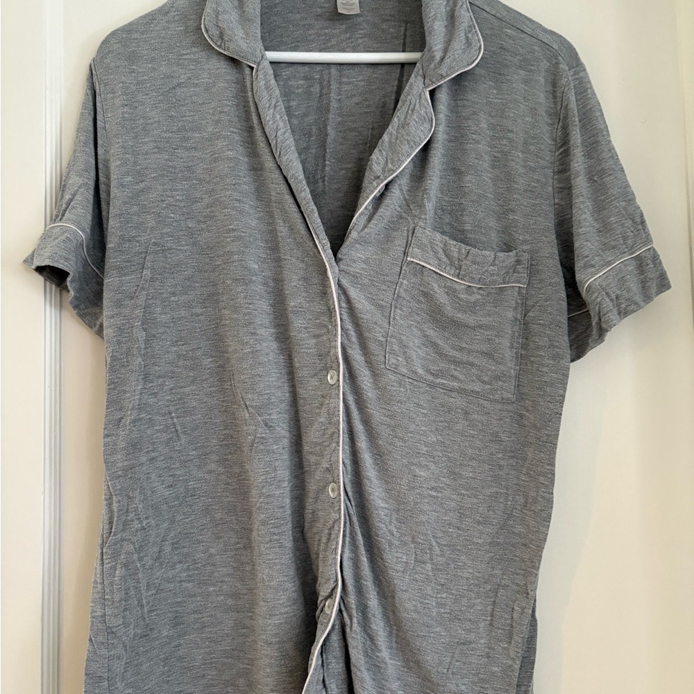 Eberjey Gisele Relaxed Short Pajama Set - Gray
